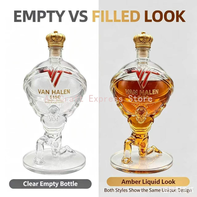 Decanter Globe Set - Van Halen 5150 Themen-Globus-Glasflasche, Leere Whiskey-Karaffe