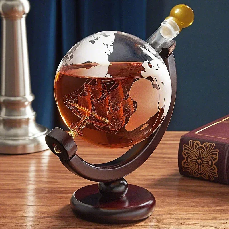 Decanter Globe Set - Kreatives Globus-Dekanter-Set mit bleifreier Karaffe, exquisitem