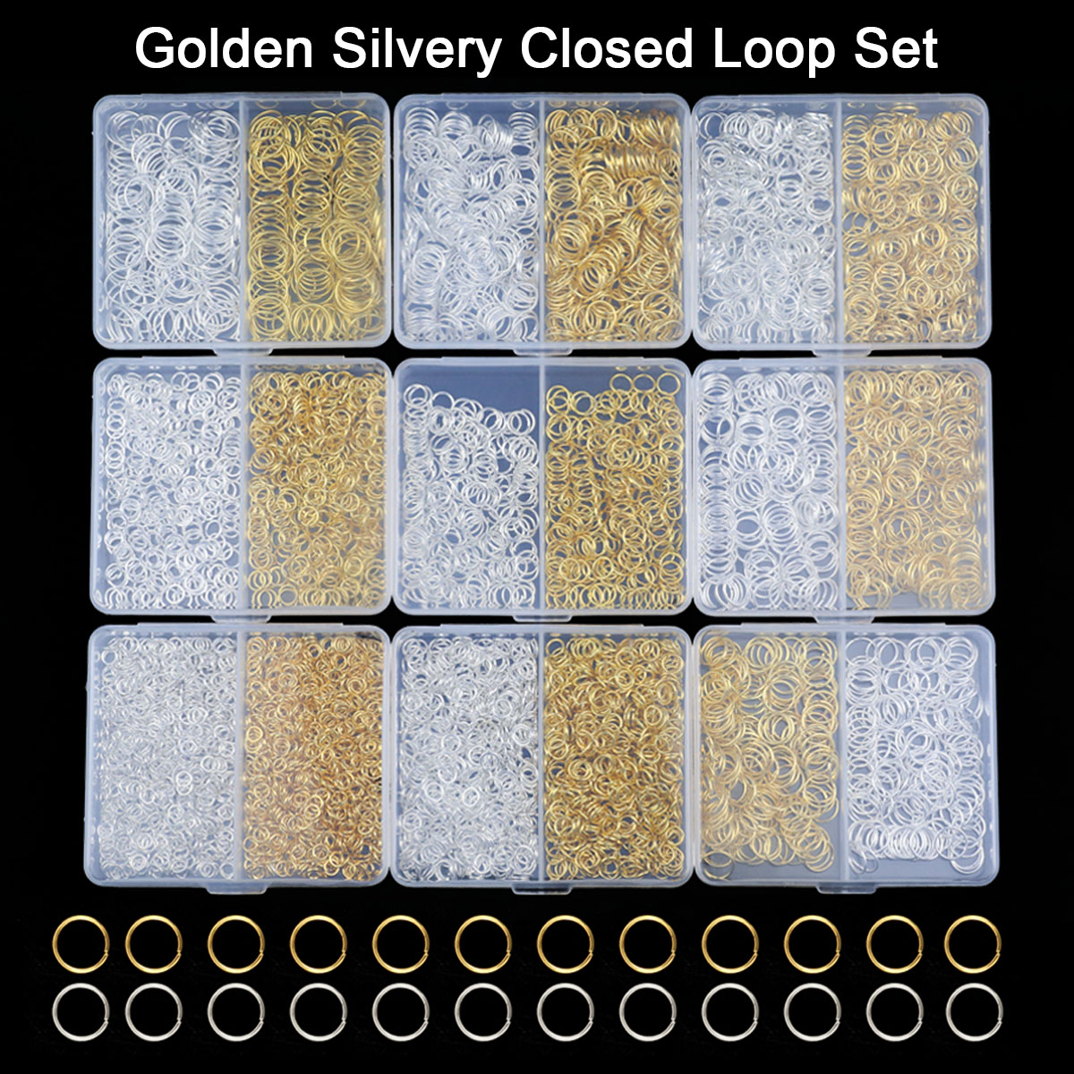 Bar Cart Gold - Boxed 4/5/6/7/8/10mm Gold Farbe Silber Open