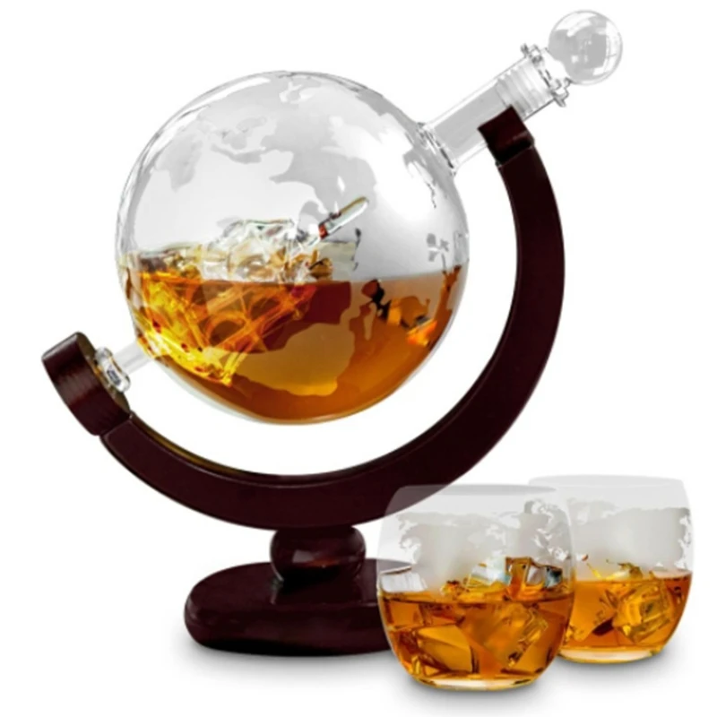 Decanter Globe Set - Anpassbarer Globus-Whisky-Dekanter