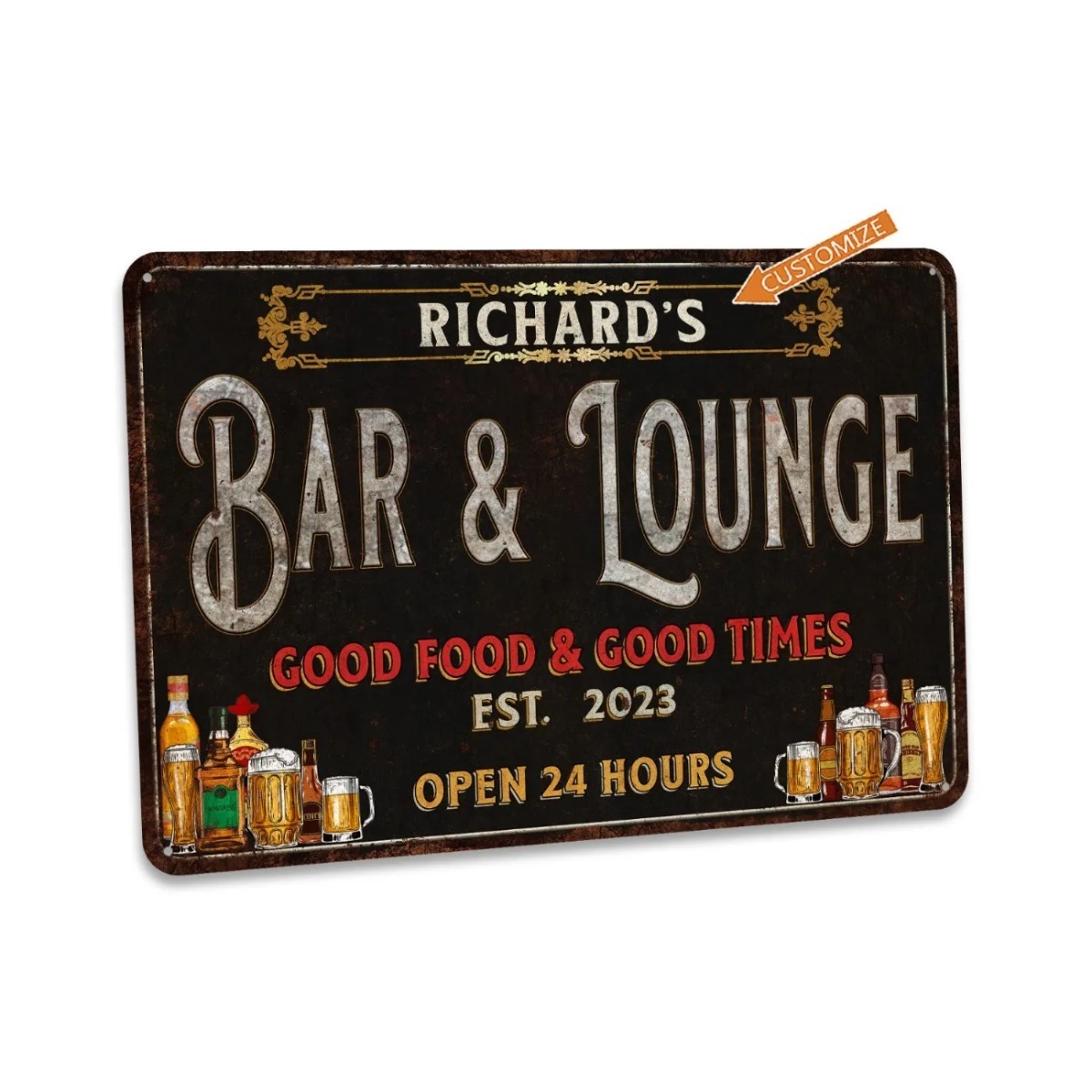 Home Bar Signs - Individuelles Bar- und Lounge-Schild aus Metall,
