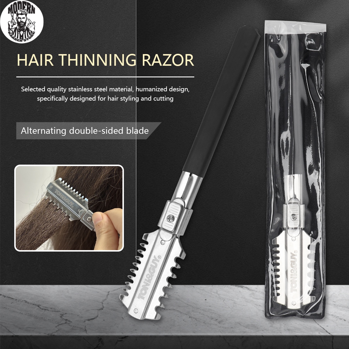 Home Barbershop - Salon Doppelklingen-Rasiermesser für Haarschnitte, manuelle Haarschneidewerkzeuge,