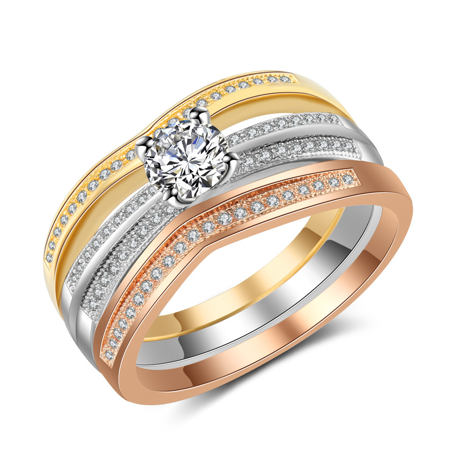 18K Multi Gold Ring 3pc Set fü – Bar Cart Gold Bewertung und Preis