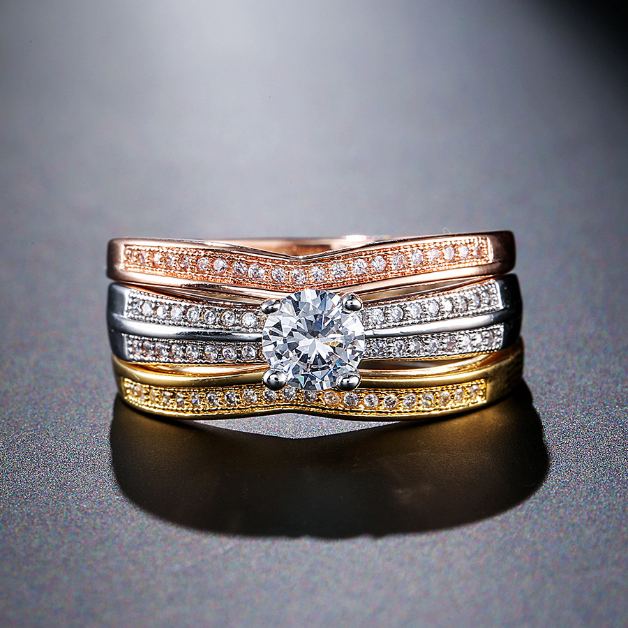 18K Multi Gold Ring 3pc Set fü – Bar Cart Gold Bewertung und Preis