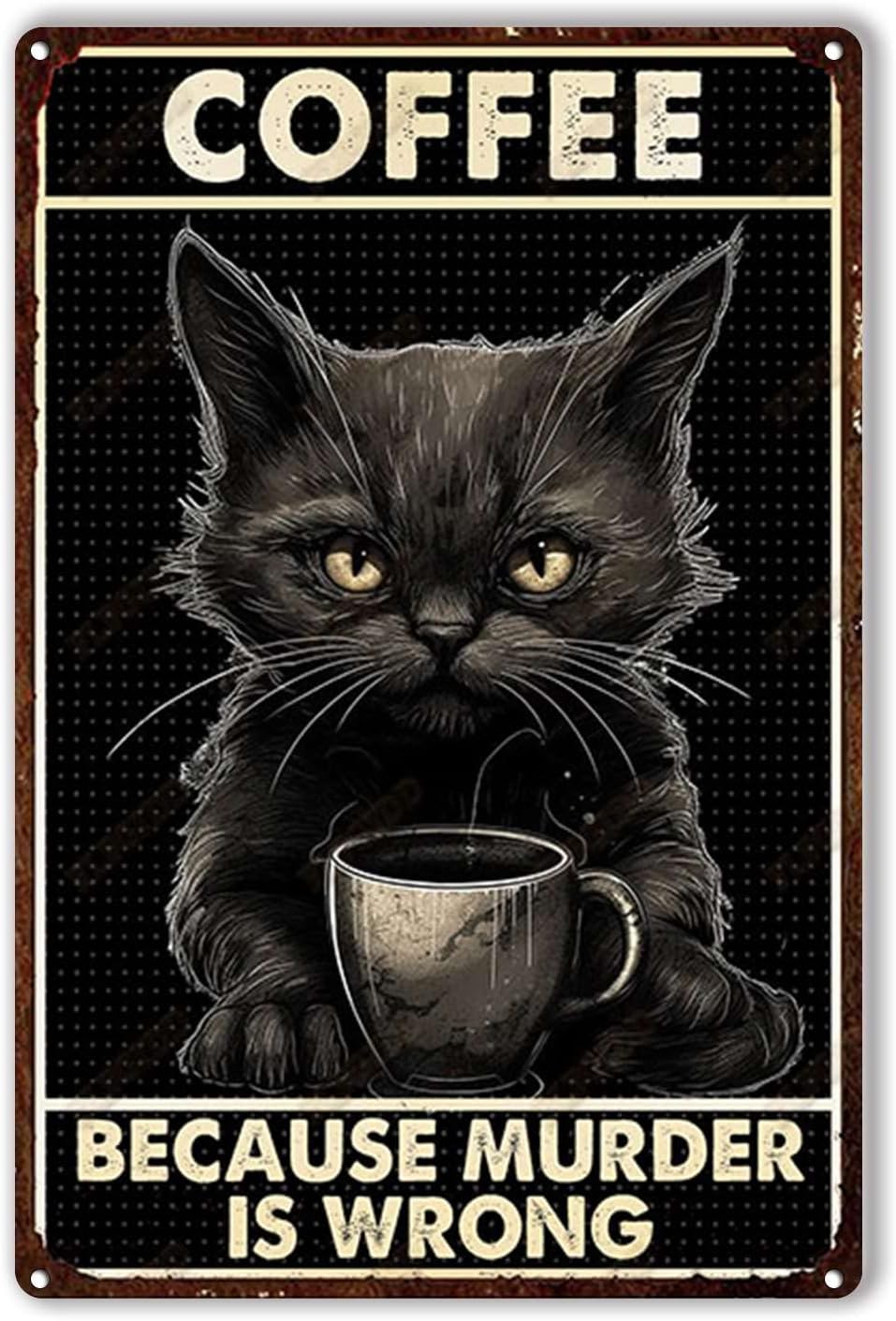 Blechschild „Coffee Cat Becaus – Home Bar And Coffee Bewertung und Preis