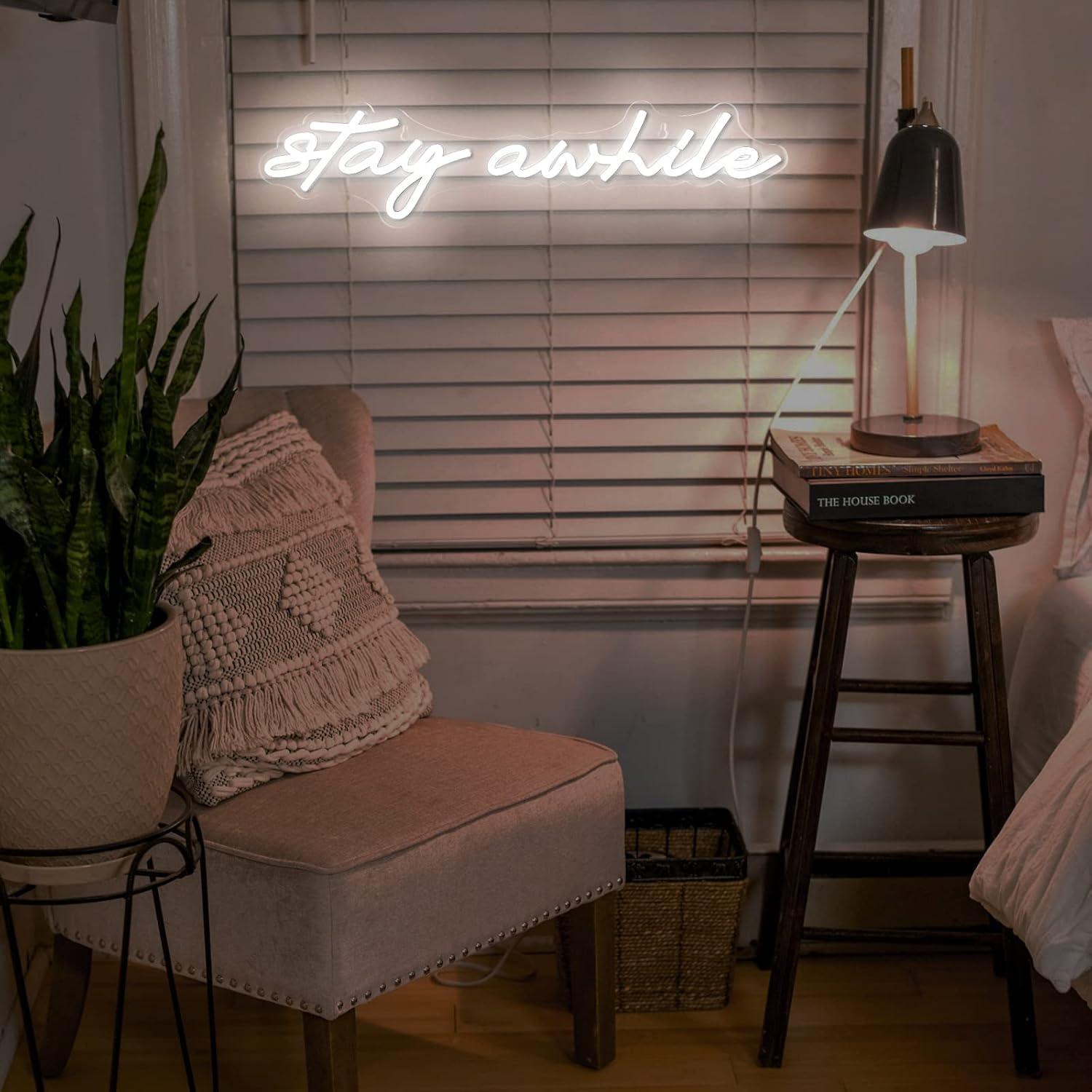 Stay Awhile Neon-Schilder USB  – Home Bar Signs Bewertung und Preis