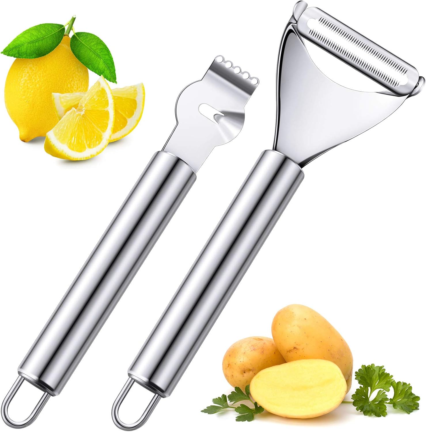 2-teiliger Edelstahl-Zitronens – Peeler Channel Knife Bewertung und Preis